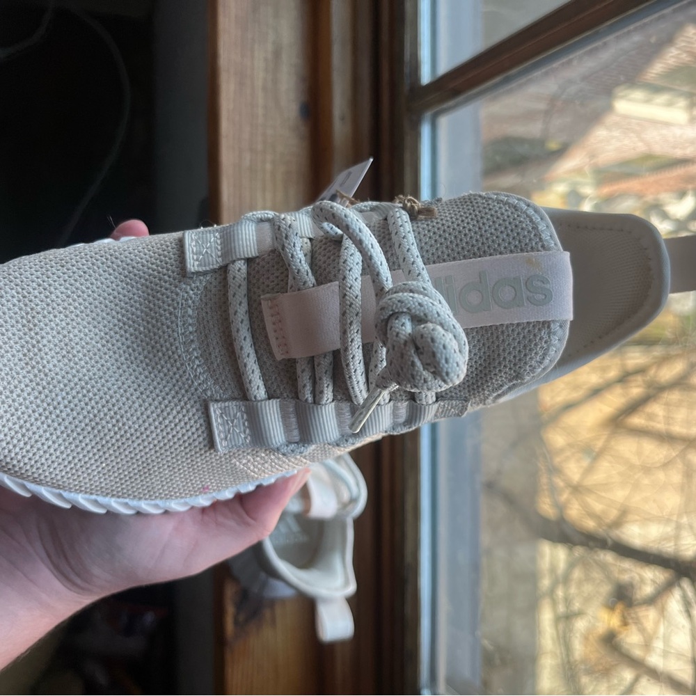 adidas Light Beige Knit Slip-On Sneaker